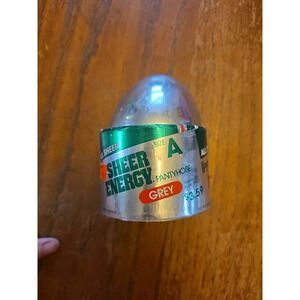 Vintage L'eggs Silver‎ Egg Sheer Energy Pantyhose Grey Size A Sheer Toe Nylons